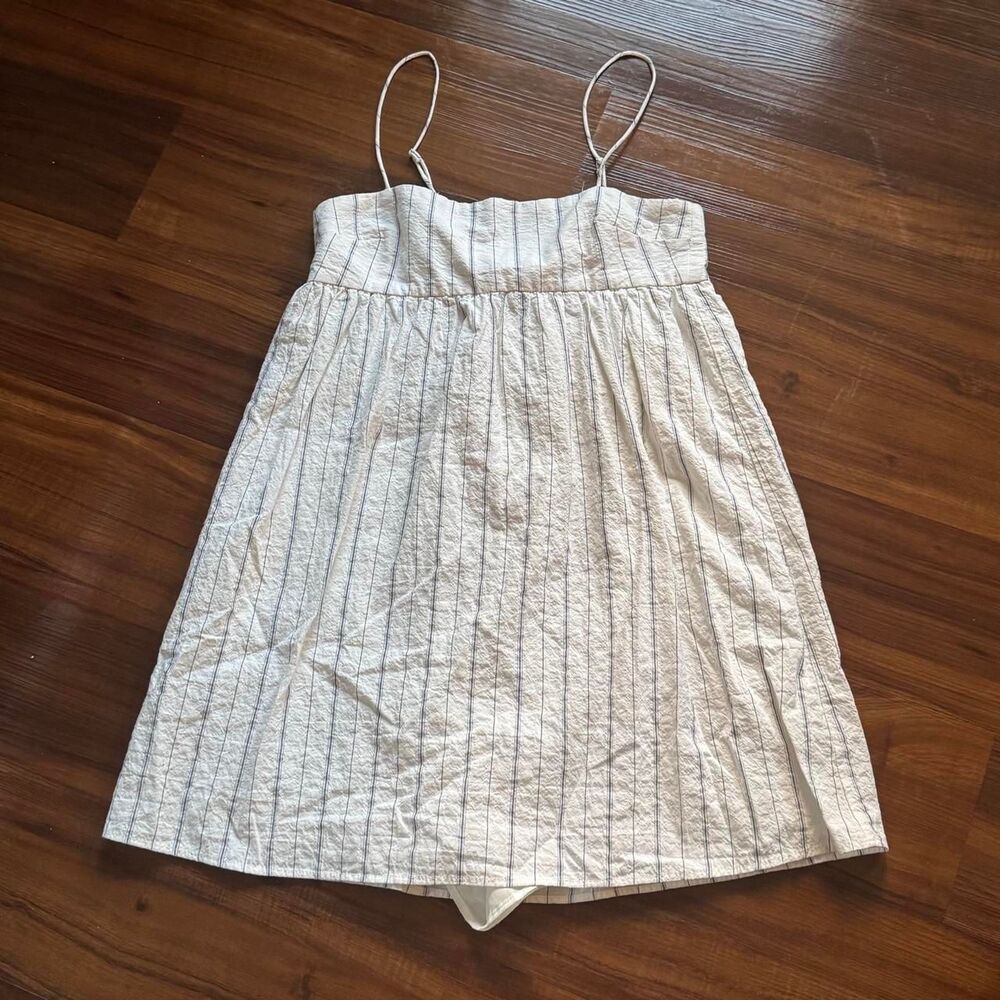 Zara Women's White and Cream Dress
